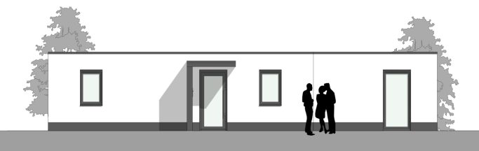 Vorderseite des Tiny Houses MH1