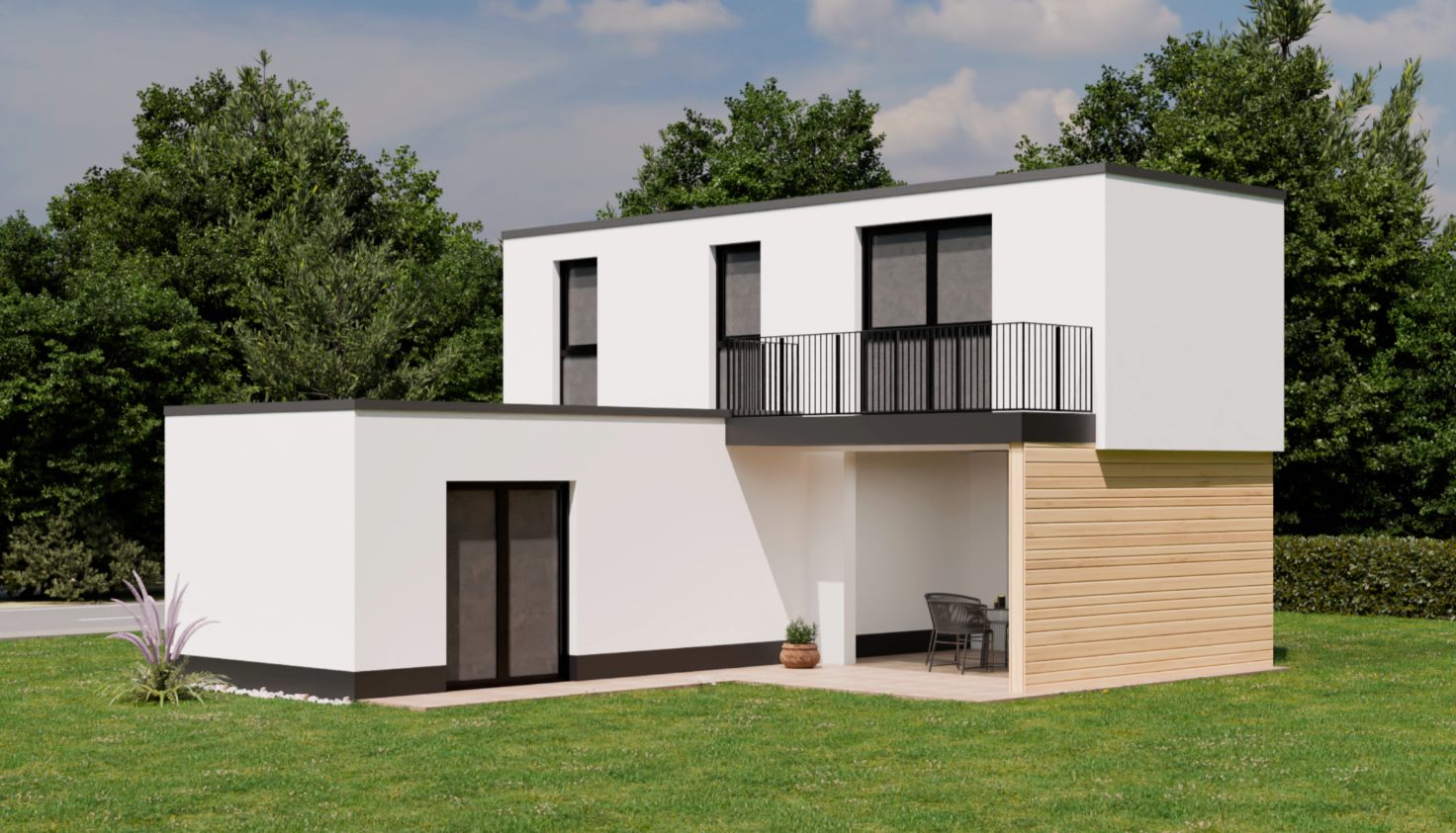 Tiny Haus modern Ein besonders modernes Tiny House auf 2 Etagen.