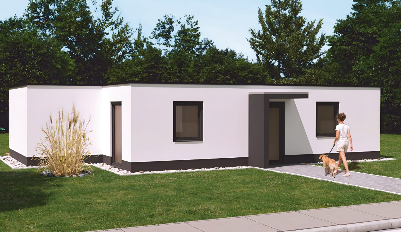 Kleines Modulhaus Ein Bungalow mit rund 80qm Wohnfläche – Made in Germany.
