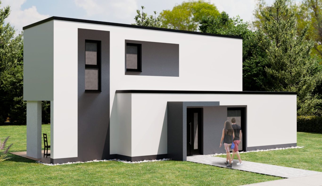 Ein 2geschossiges Modulhaus mit ganz besonderer Architektur.