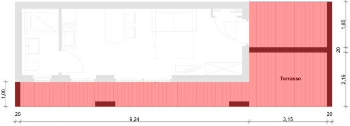 Optionale Überdachung im Außenbereich