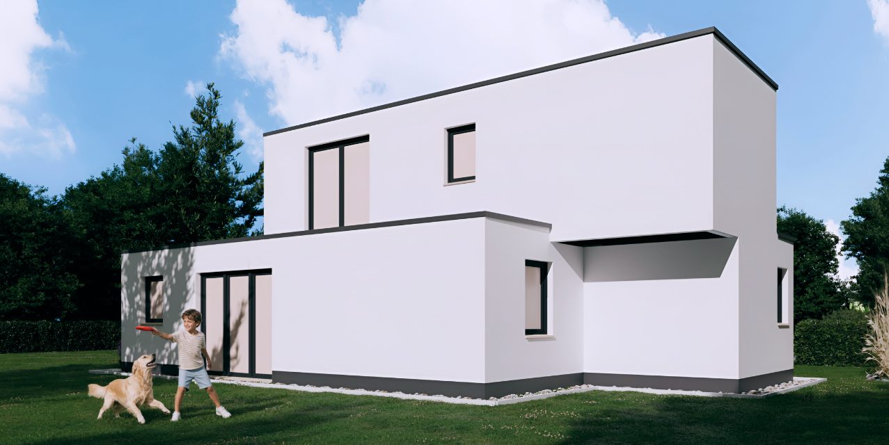Rund 80qm auf 2 Etagen. Ein modernes Haus made in Germany.