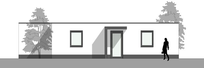 Vorderseite vom Bungalow LL1