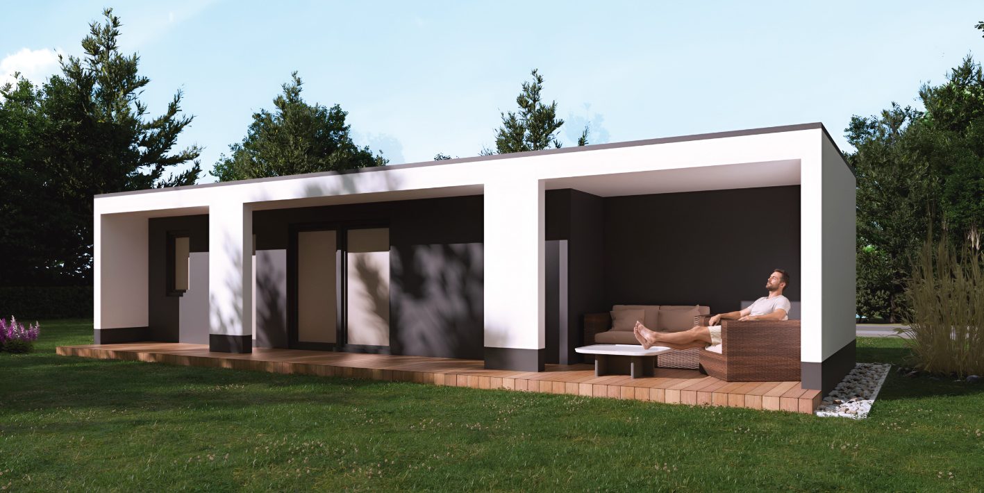 Tiny House SH1 Ein Modulhaus mit 2 Zimmern und unter 25qm Wohnfläche.