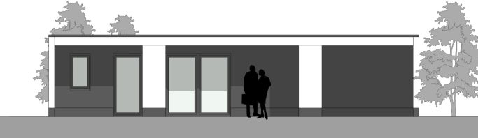 Rückseite des Tiny House Modell SH1.