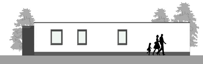 Seitenansicht rechts vom Bungalow LL1