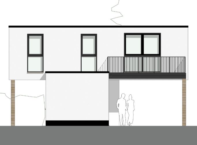 Seitenansicht rechts Modulhaus ML2