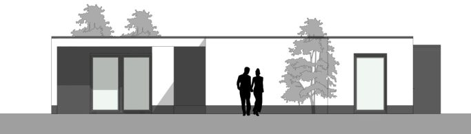 Seitenansicht links vom Bungalow LL1