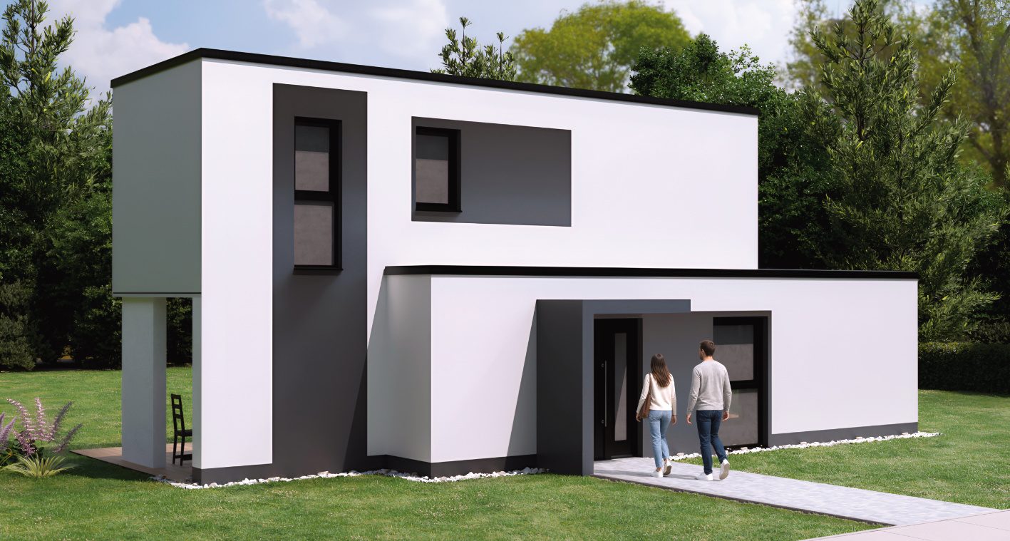 Tiny House 2geschossig Ein Modulhaus über 2 Etagen – besonders für kleine Grundstücke geeignet.