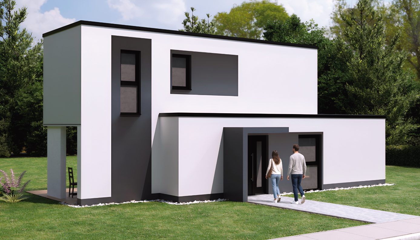 Tiny House 2geschossig Ein Modulhaus über 2 Etagen – besonders für kleine Grundstücke geeignet.