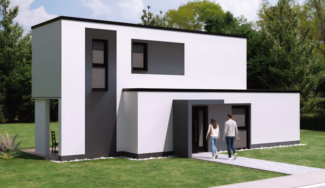 Ein 2geschossiges Modulhaus mit ganz besonderer Architektur.