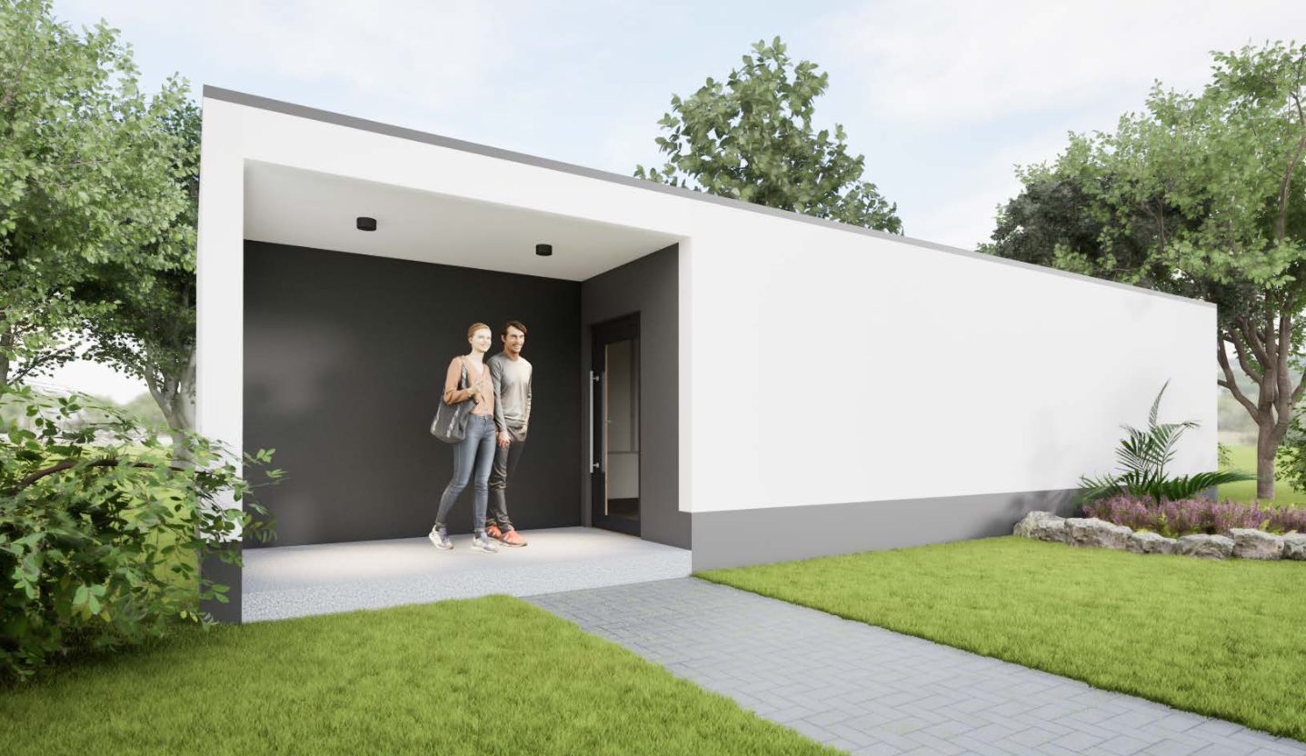 Dieses kleine Modulhaus ist sicher der Blickfang in jeder Siedlung.